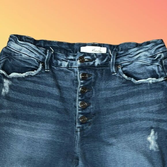 KanCan Distressed Skinny Fit Button Fly Jeans Size 15 28x27 #234 - Picture 2 of 8